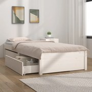 Estrutura cama de solteiro pequena c/ gavetas 75x190 cm branco