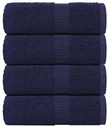 vidaXL Toalhas de rosto 4 peças FROGN Azul-marinho 30x30 cm 100% algodão