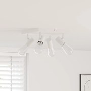 vidaXL Spotlight de Teto 4 Vias Ajustáveis Branco E27