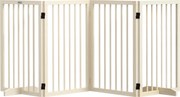 PawHut Barreira de segurança modular dobrável para animais de estimação com pé de apoio, madeira maciça, 206 x 35,5 x 76 cm | Aosom Portugal
