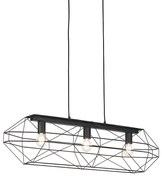 Candeeiro industrial suspenso preto 3 luzes - Carcaça Design,Moderno