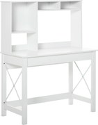 HOMCOM Secretária Biblioteca 2 em 1 Branco 105x50x137,5 cm Branco | Aosom Portugal
