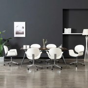 vidaXL Cadeiras de jantar giratórias 6 pcs couro artificial branco
