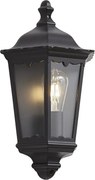 Lanterna de parede exterior clássica preta IP44 - Havana Half