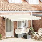 vidaXL Toldo Retrátil Manual Creme 350 x 200 cm Poliéster e Metal