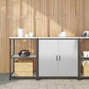 vidaXL Conjunto de Armazenamento de Cozinha com porta 2 pcs Prateado