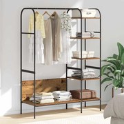 vidaXL Cabide para Roupas com Prateleiras de Madeira Antiga 120x44x160 cm