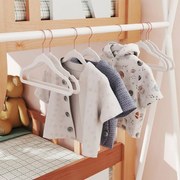 Conjunto 50 cabides para roupa infantil em veludo com ganchos em ouro rosa Brancos
