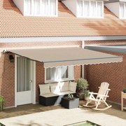 vidaXL Toldo Retrátil Manual Bege 400 × 300 cm Poliéster
