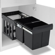 vidaXL Balde do lixo de encastre no armário cozinha fecho suave 36 L