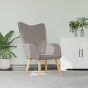vidaXL Cadeira de descanso tecido cinzento-acastanhado