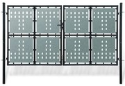 vidaXL Portão de cerca com porta única 300x250 cm preto