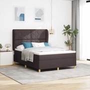 Cama Box com Colchão vidaXL Marrom Escuro 140x200 cm Tecido