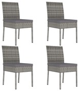 vidaXL Cadeiras de jantar para jardim 4 pcs vime PE cinzento