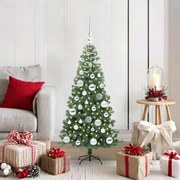 vidaXL Árvore de Natal com 150 LEDs com suporte Verde 120 cm PVC