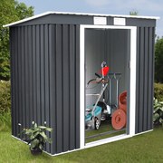 Abrigo jardim para arrumos exterior 213 x 130 x 173 cm Cinza escuro