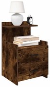 vidaXL Mesa de cabeceira com 2 gavetas carvalho fumado 40x36,5x62 cm
