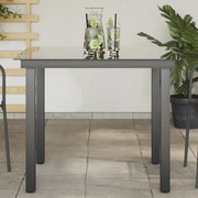 vidaXL Mesa de jardim em alumínio e vidro 80x80x74 cm preto