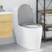 Assento de Casa de Banho com Fecho Suave Duroplast Cinzento vidaXL