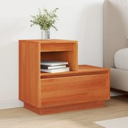 vidaXL Armário de Cabeceira com gaveta Castanho-mel 60 x 34 x 51 cm