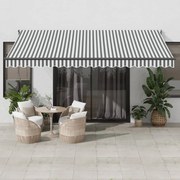 Toldo retrátil 4,5x3 m tecido e alumínio antracite e branco