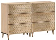 vidaXL Móveis de apoio 2 pcs 60x33x75 cm madeira de mangueira maciça