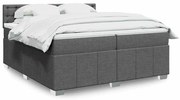 Cama com molas/colchão 200x200 cm tecido cinzento-escuro
