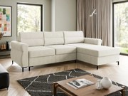 Sofá de canto Stonecrest 103, Cama com arrumação, 258x170x92cm, 124 kg, Pernas: Metal, Plástico