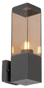 Candeeiro de parede exterior moderno cinzento escuro com fumo - Malios Moderno