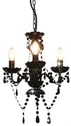 Lustre com contas redondo 3 x E14 preto