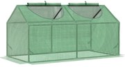 Outsunny Estufa 119x60x60cm Estufa de Jardim com 2 Janelas Enroláveis para Cultivo de Plantas Verduras Flores Verde Translúcido