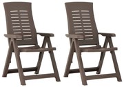 Cadeiras de jardim reclináveis 2 pcs plástico mocca