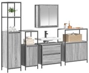 Conjunto de Móveis para a Casa de Banho 5 Peças vidaXL Cinza Sonoma em
