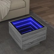 vidaXL Mesa de apoio c/ LEDs 40x40x30 cm derivados de madeira