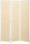 HOMCOM Biombo de madeira separador de ambientes divisória dobrável 3 painéis 135 x 180 cm branco | Aosom Portugal