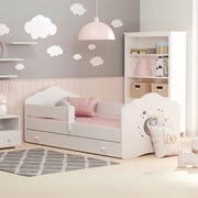 Cama infantil princesa FALA branca 160x80 com gaveta - colchão e estrado incluído