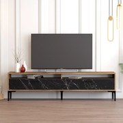 Unidade TV Istanbul – Nogueira e Mármore Preto – 180x35x47 cm