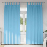 vidaXL Cortinas com cortinas 2 pcs Azul claro 245 x 140 cm Poliéster