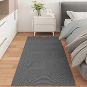 vidaXL Tapetes de área HUARTE Antracite 150 x 80 cm Poliéster