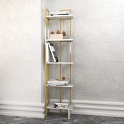 Estante Alice – Branco e Dourado – 45,2x21,6x180 cm