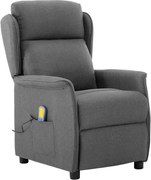 vidaXL Cadeira de massagem Cinzento-claro 93.5 x 67.5 x 101.5 cm