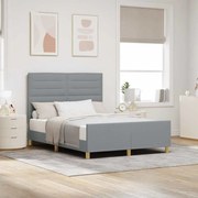 Cama vidaXL Cinza Claro 140x190 cm em Tecido