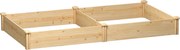 Outsunny Jardinheira Elevada em Madeira Horta Urbana para Cultivar Plantas com Divisor e Base Aberta 235x121x26 cm Madeira | Aosom Portugal