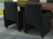 vidaXL Cadeiras de jantar 2 pcs couro artificial preto