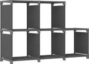 vidaXL Unidade de prateleiras 5 cubos 103x30x72,5 cm tecido cinzento