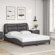 vidaXL Estrutura de cama sem colchão Hvar 140x190cm couro artificial cinzento