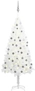 vidaXL Árvore Natal artificial pré-iluminada c/ bolas 180 cm branco