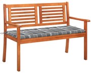 vidaXL Banco de jardim 2 lugares c/ almofadão 120 cm eucalipto maciço