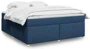 vidaXL Cama com molas/colchão 180x200 cm tecido azul
