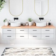 vidaXL Bancada p/ WC 220x50x(2-6) cm madeira maciça tratada castanho